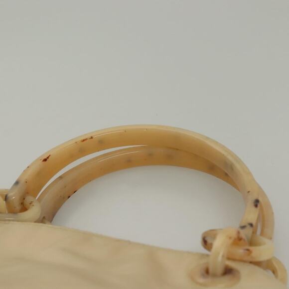 PRADA Hand Bag Nylon Beige Silver - Picture 9 of 12